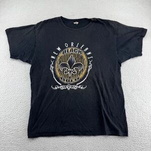 Vintage Anvil New Orleans Saints Shirt Mens L (Medium) Black Graphic Print NFL